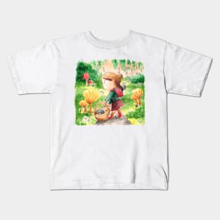 Mushroom Picking Kids T-Shirt